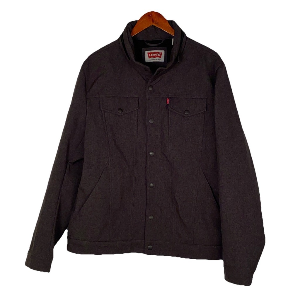 Levi mens jacket with hidden hood casual overcoat Size‎ L